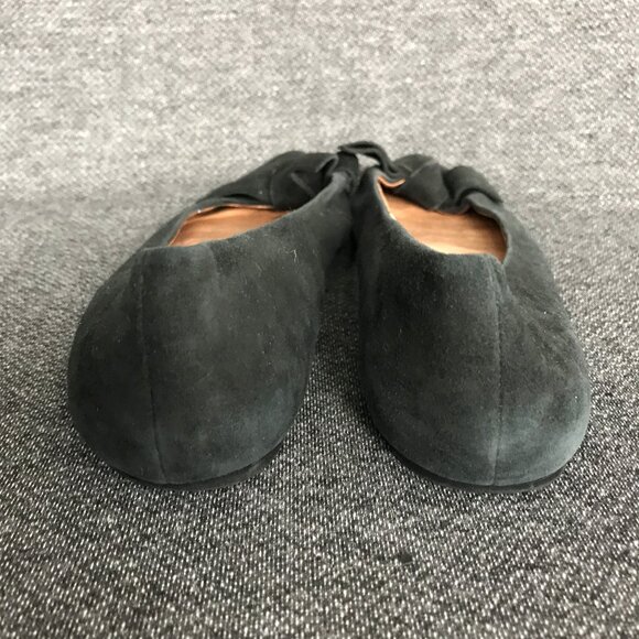 Madewell Womens French Knot Skimmer Black Suede Bow Pointed Toe Ballet Flats 9 - Picture 10 of 11